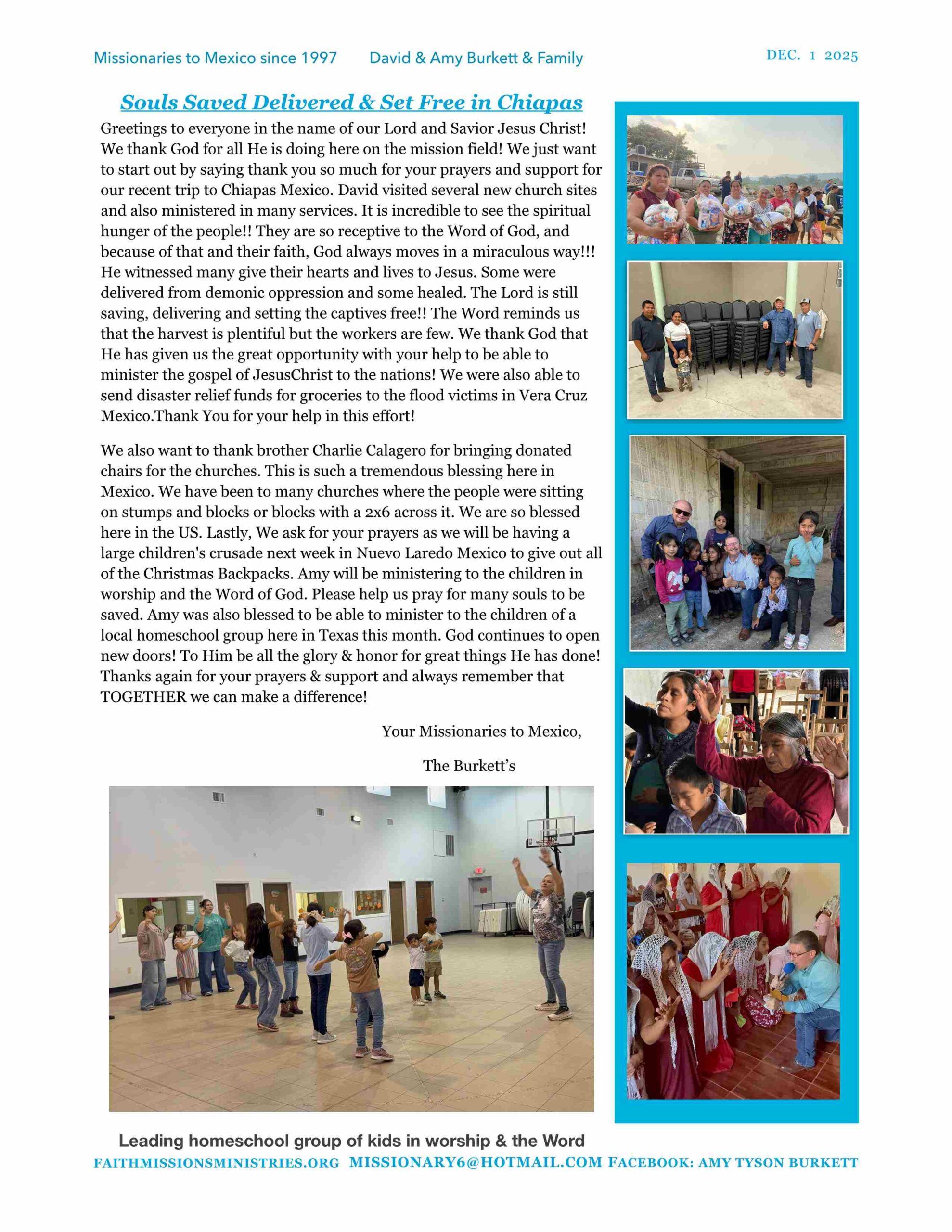 back Newsletter Dec. 2025 Faith Missions Ministries update