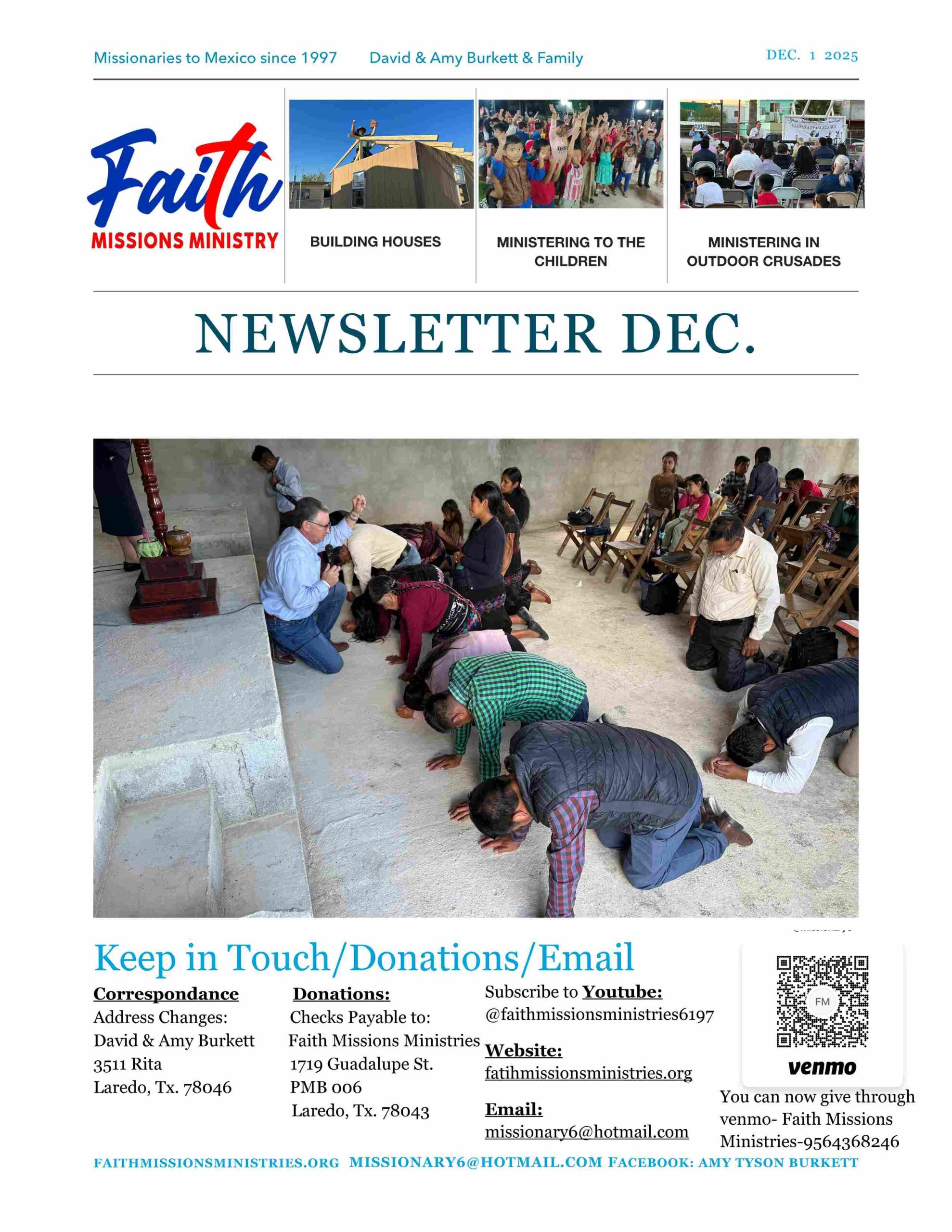 front Newsletter Dec. 2025 Faith Missions Ministries news