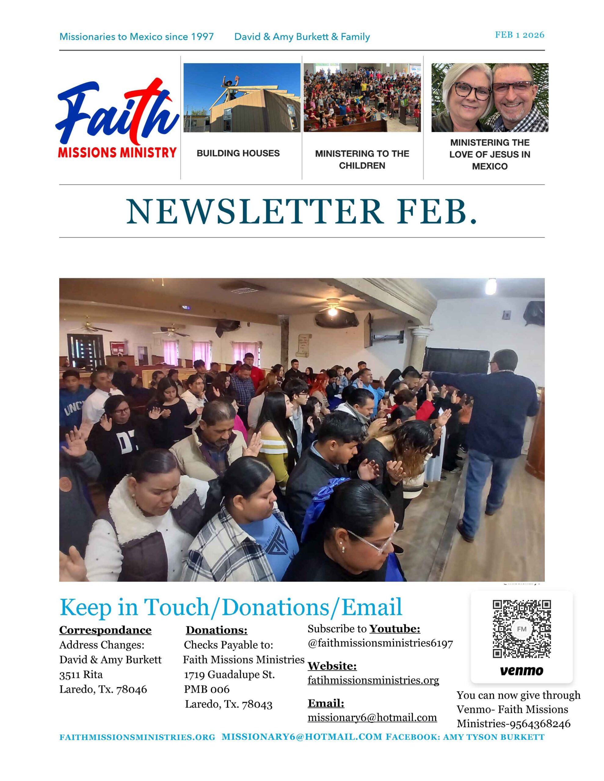 Newsletter Feb. 2026 Faith Missions Ministries news